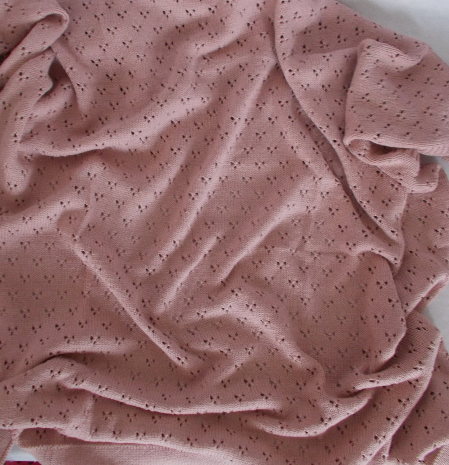 Pointelle Design - Personalised Baby Blanket - Dusty Rose