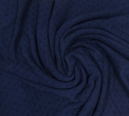 Pointelle Design - Personalised Baby Blanket - Navy Blue